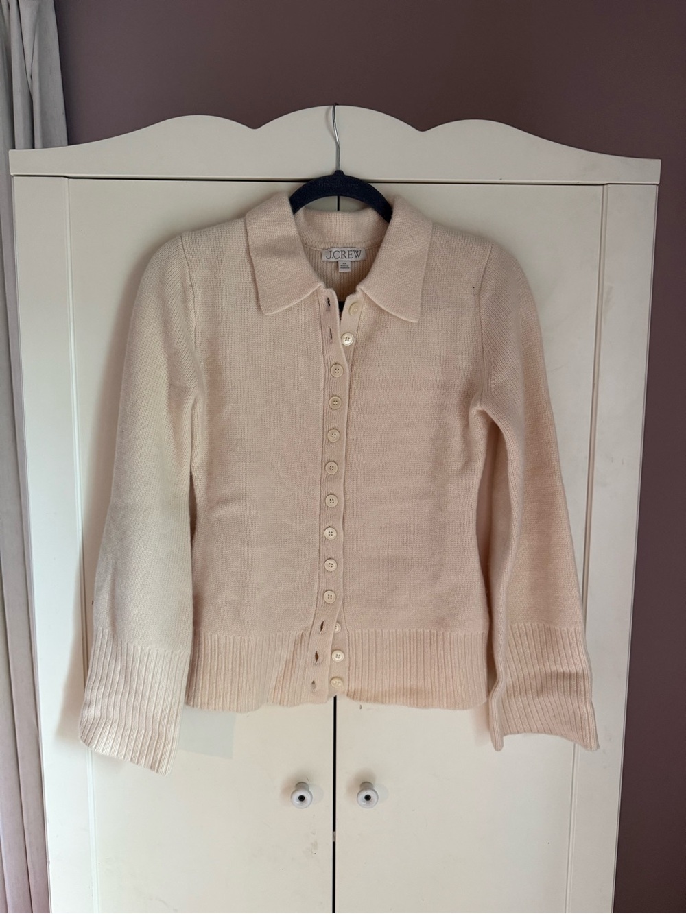 J. Crew 100% Lambswool Collared Button Front Sweater Size XS